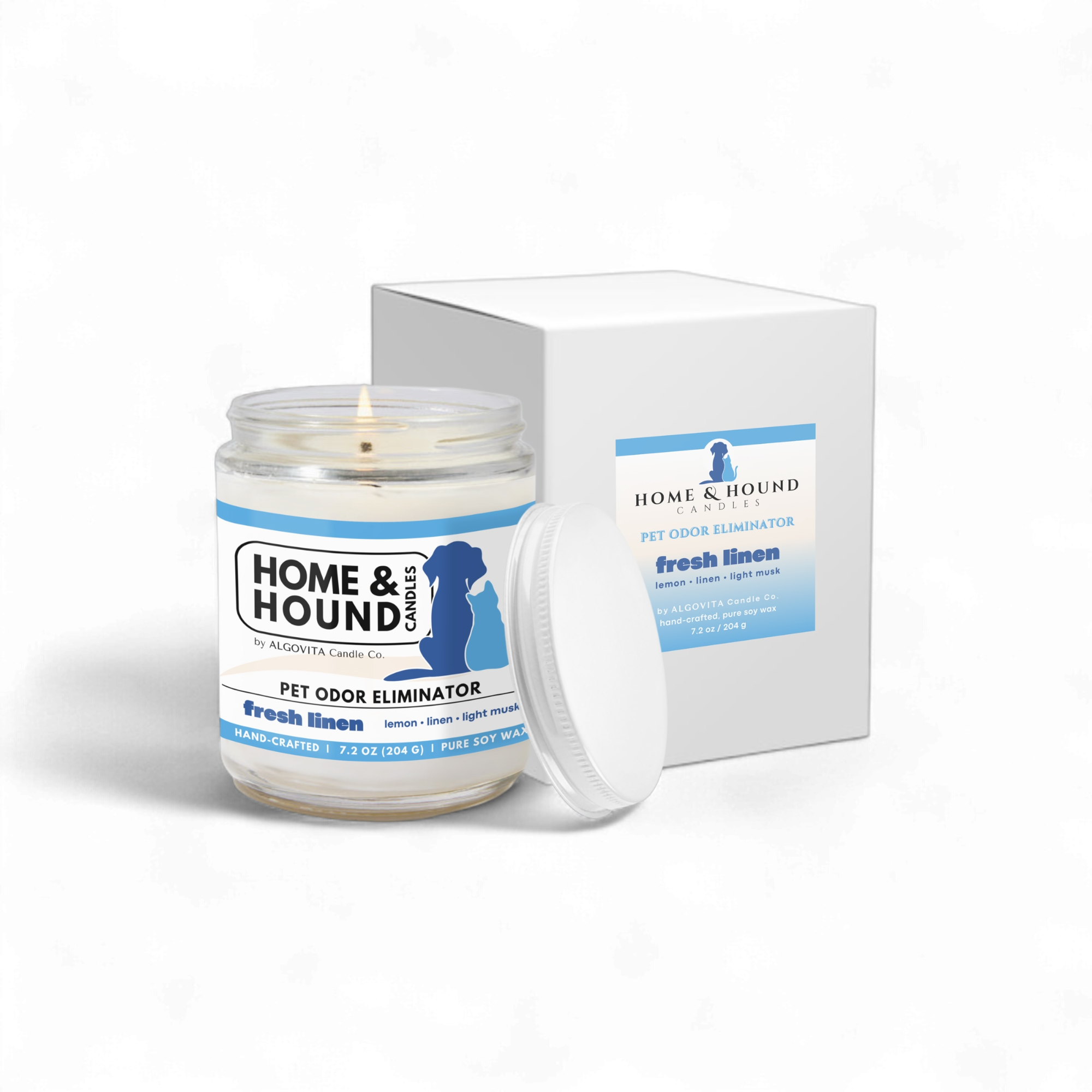 Home and Hound Fresh Linen Pet Odor Eliminator Soy Wax Candle