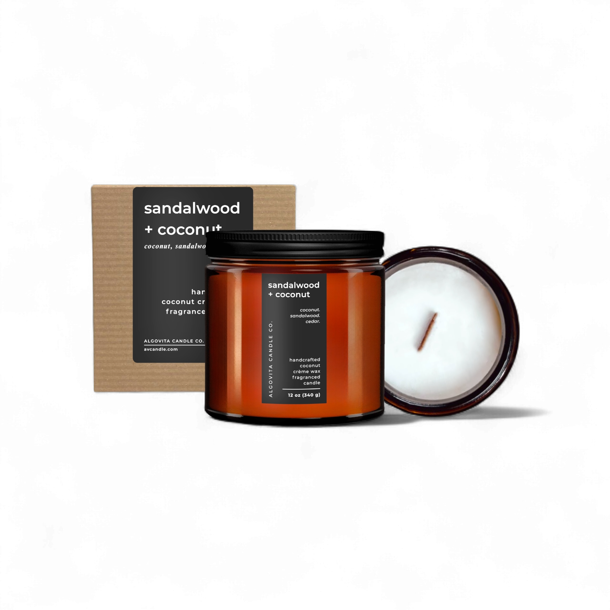 Sandalwood and Cocnut Coconut Crème Wax Scented Candle