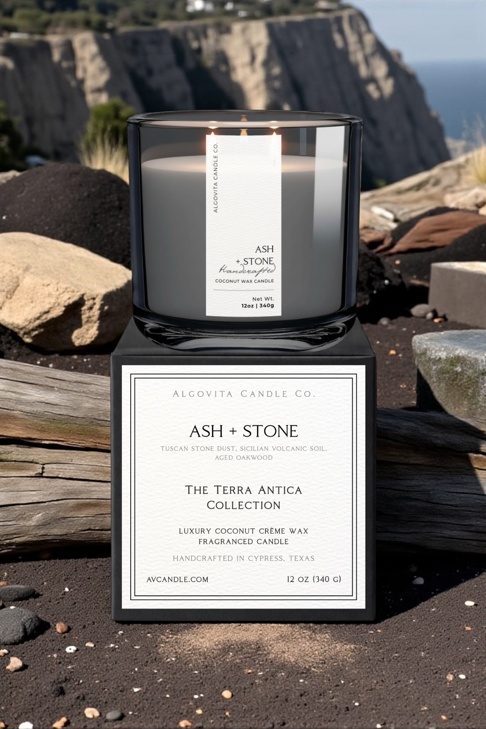 Ash + Stone Coconut Wax Scented Candle