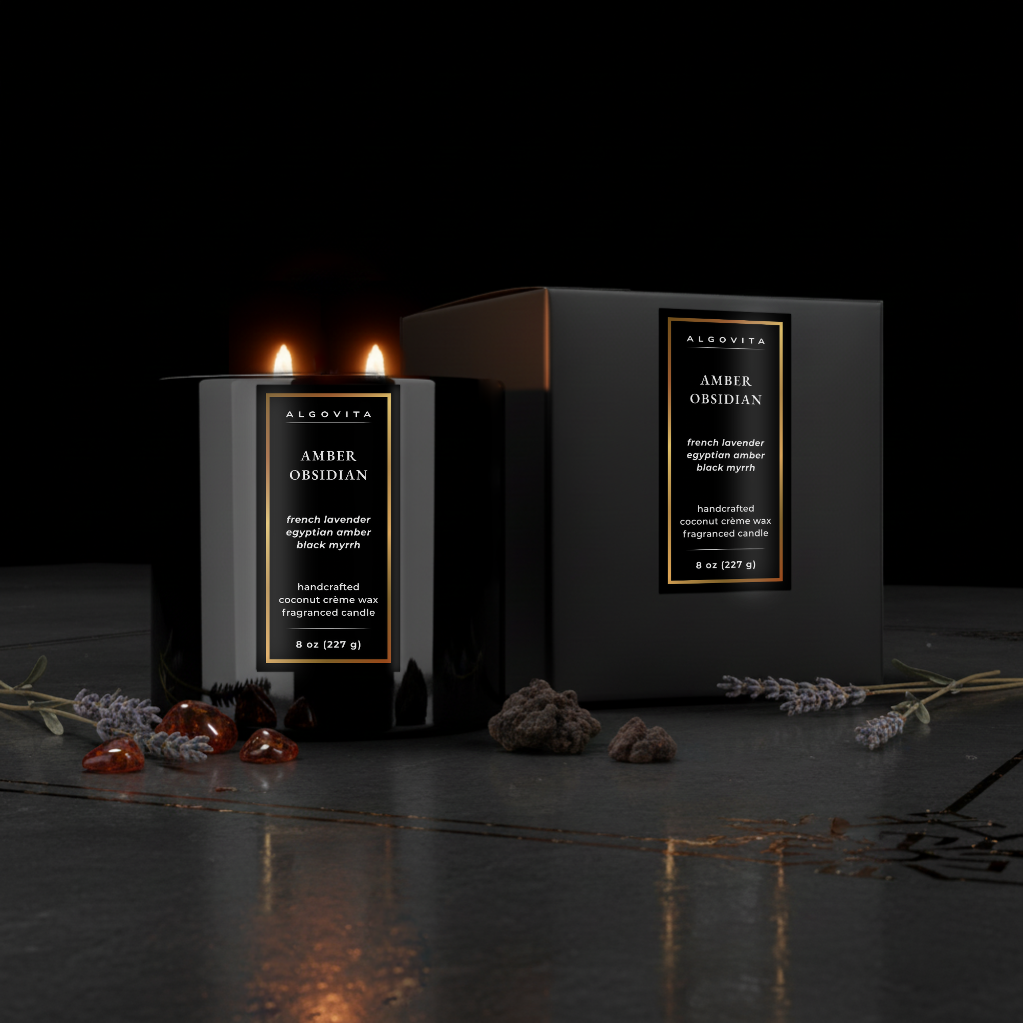 Amber Obsidian Coconut Crème Wax Scented Candle