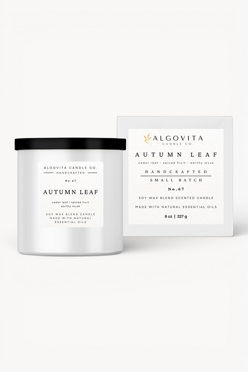 Autumn Leaf Scented Candle for Fall Scents, with Cedar Leaf, Spiced Fruit, and Earthy Musk