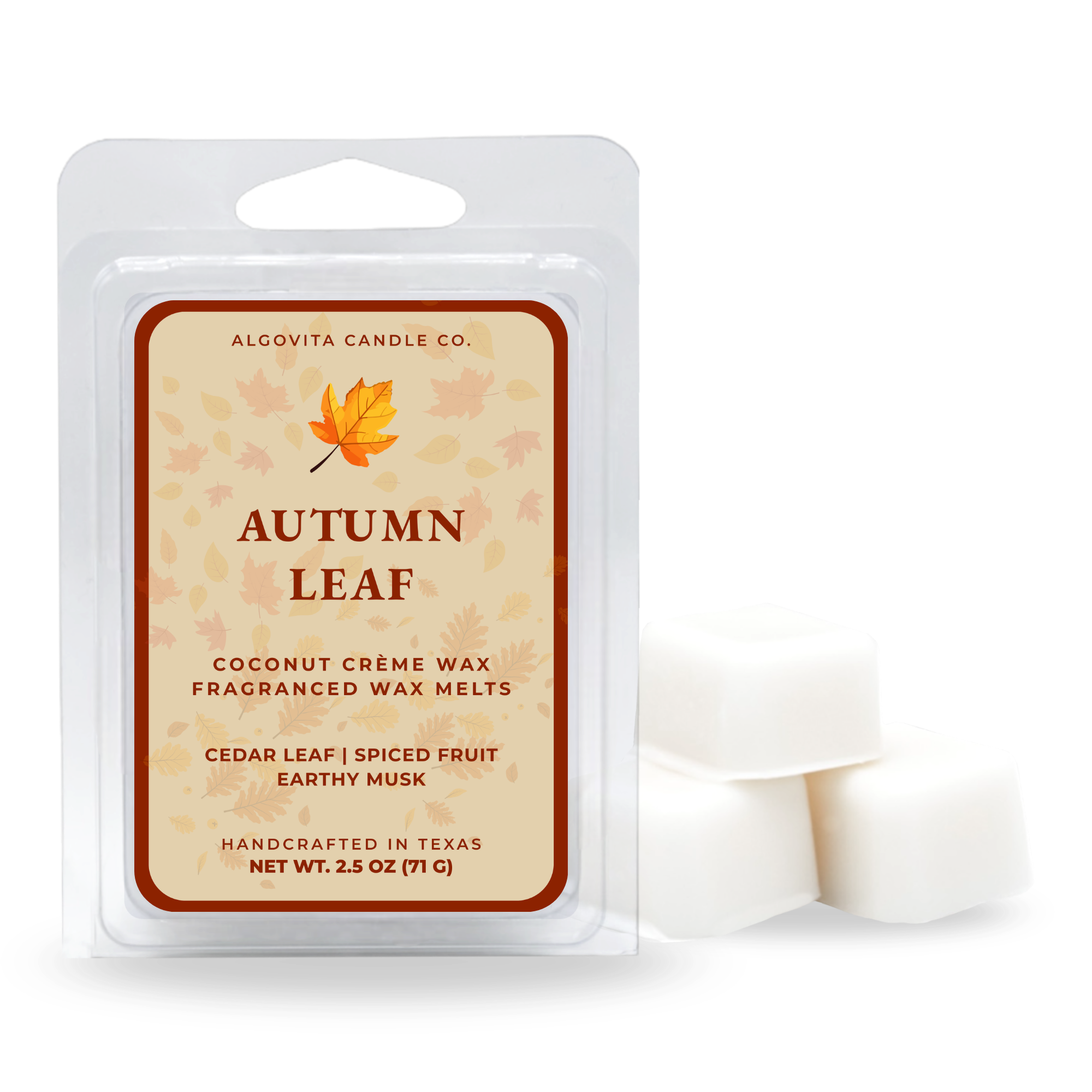 Autumn Leaf Scented Wax Melt for Fall Scents, with Cedar Leaf, Spiced Fruit, and Earthy Musk