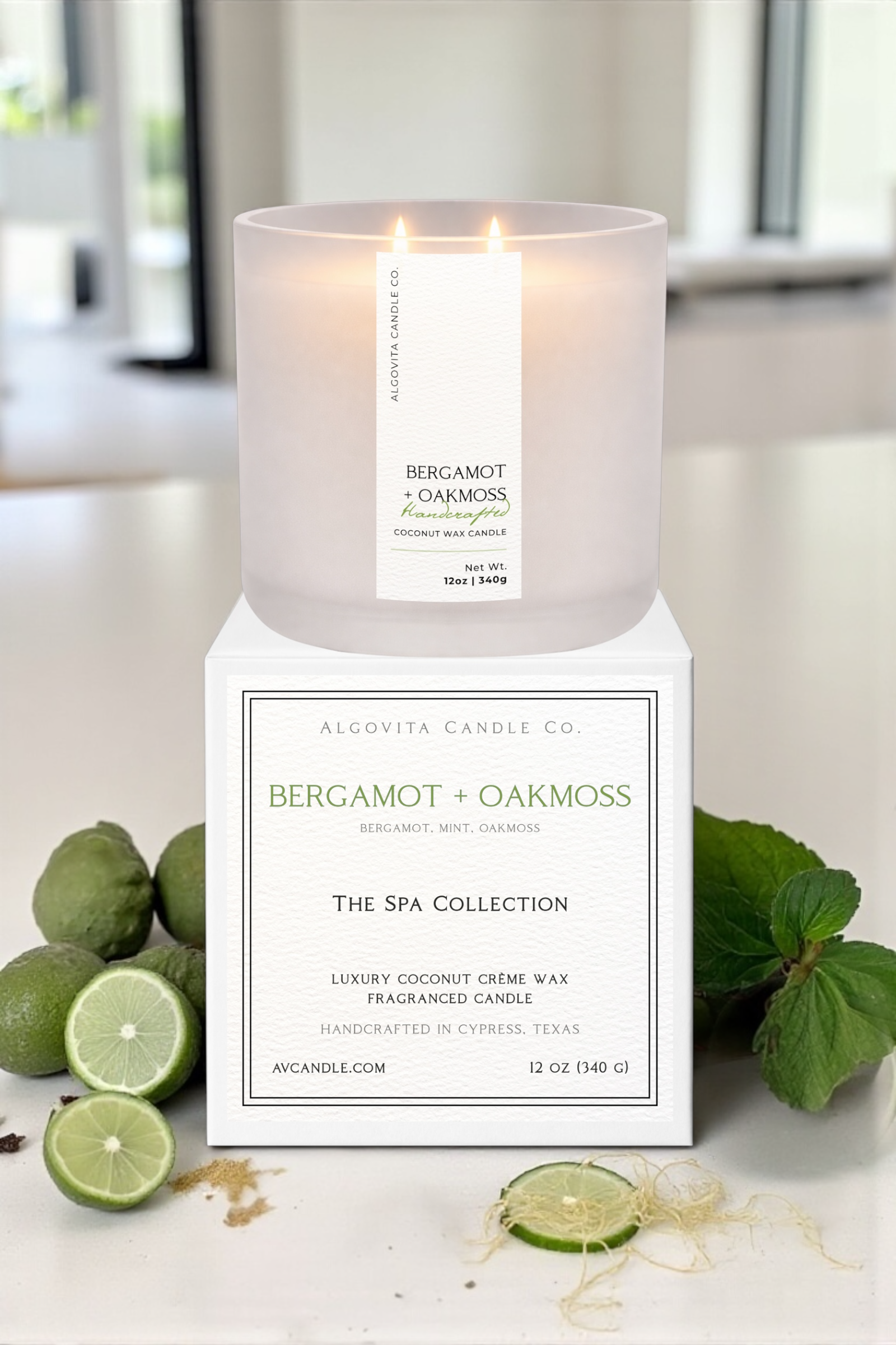Bergamot + Oakmoss Coconut Wax Fragranced Candle