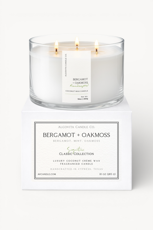 Bergamot + Oakmoss Coconut Wax Fragranced Candle