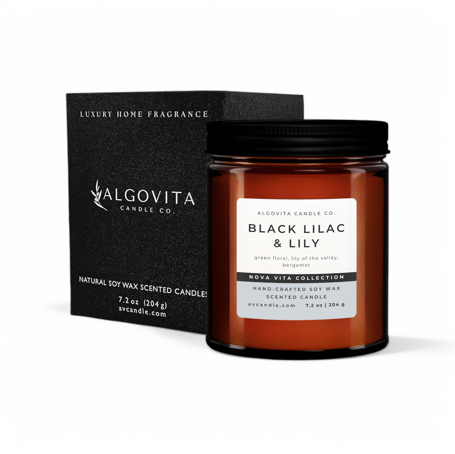 Black Lilac and Lily Scented Candle