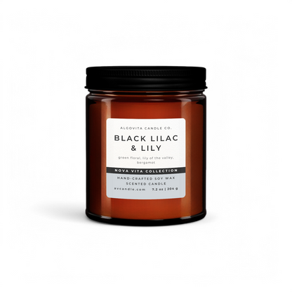 Black Lilac and Lily Scented Candle