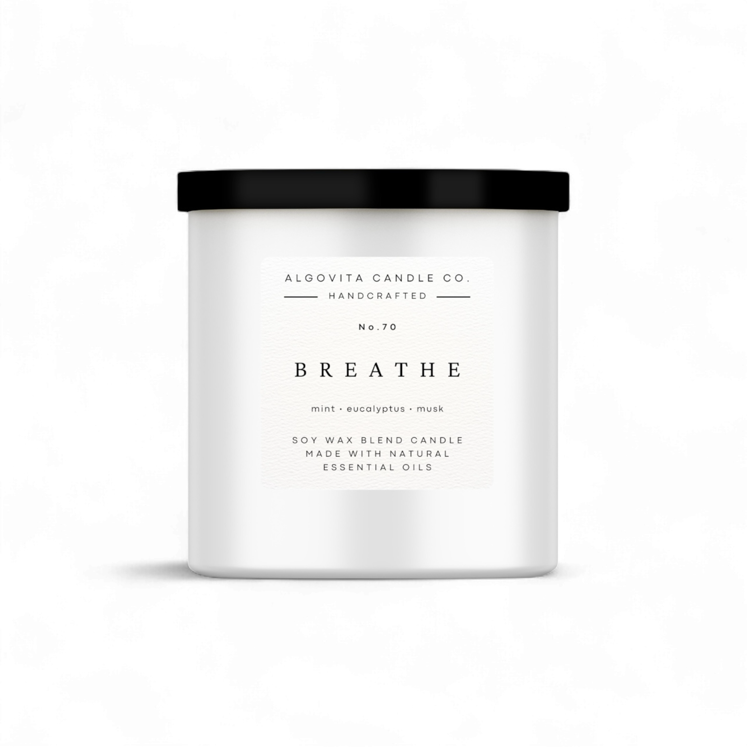 Breathe, Luxury Scented Candle with Mint, Eucalyptus, and Musk