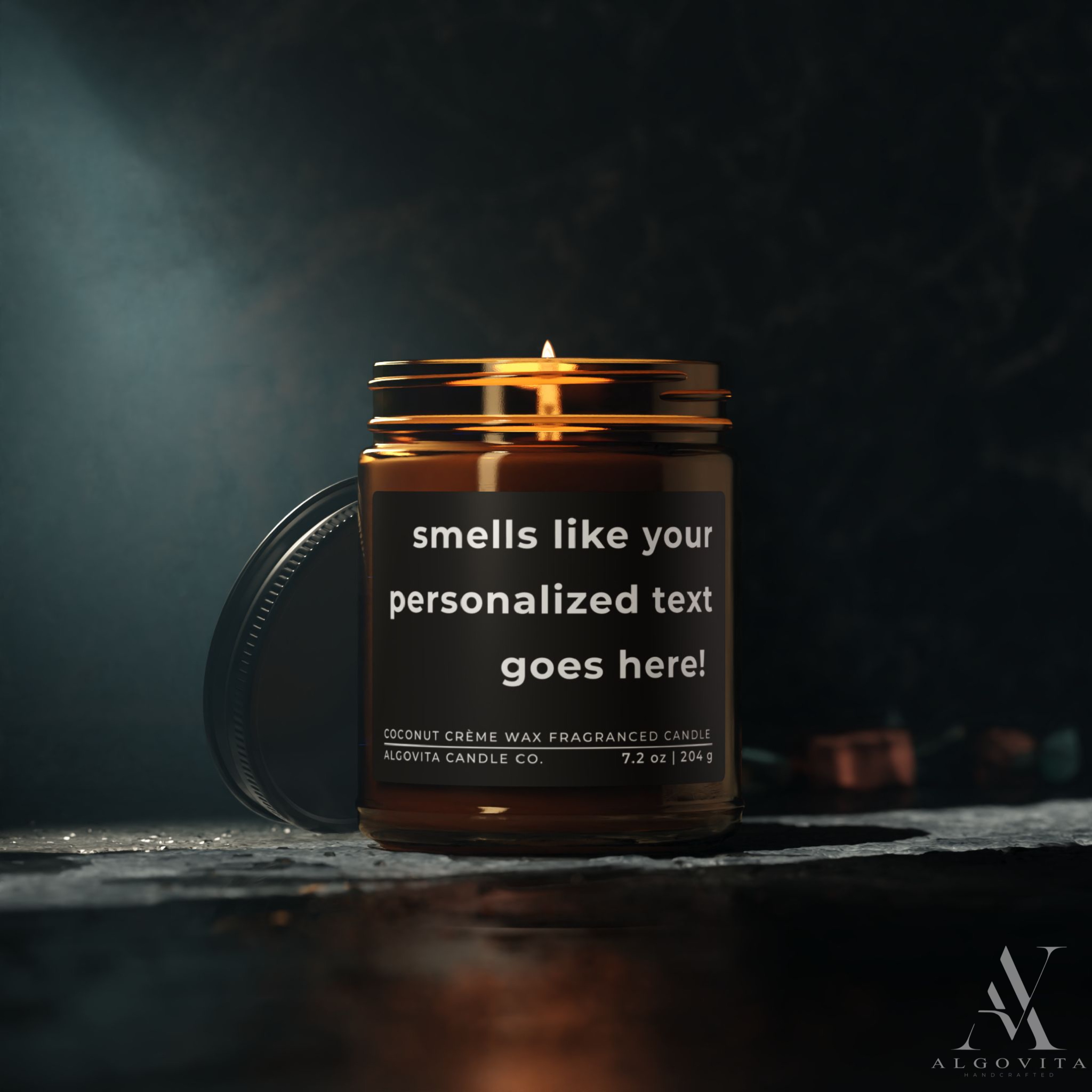 Smells like your personalized text goes here - personalized candle label