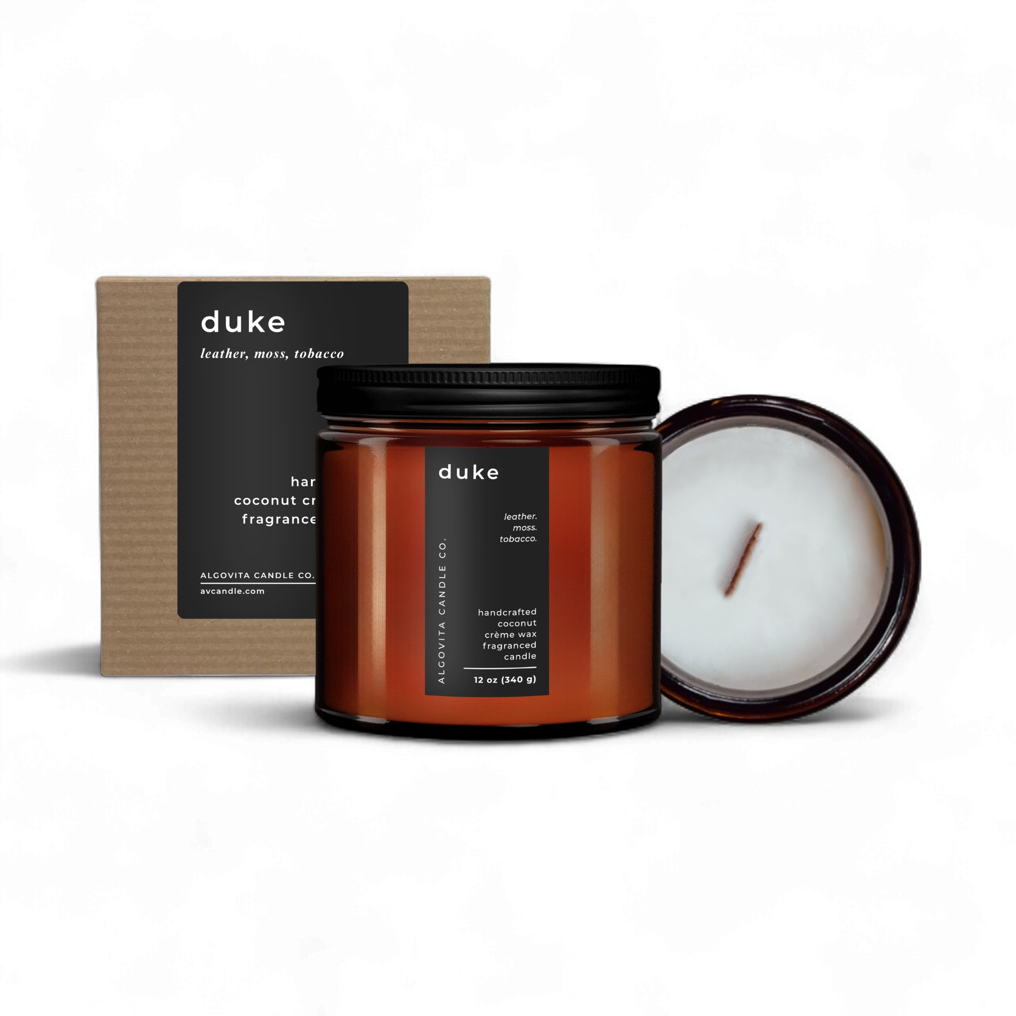 Duke Scented Coconut Crème Wax Wood Wick Candle