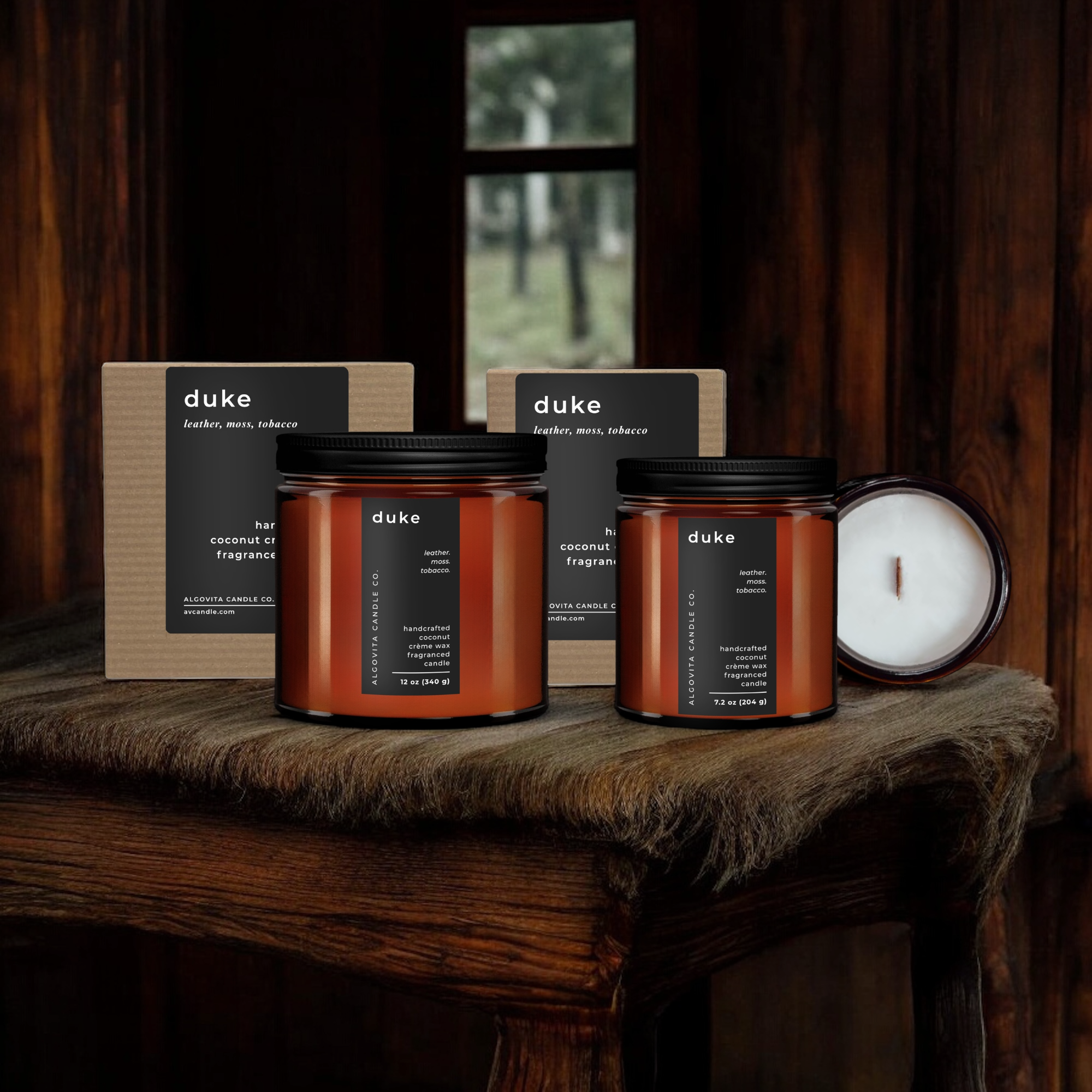 Duke Scented Coconut Crème Wax Wood Wick Candle