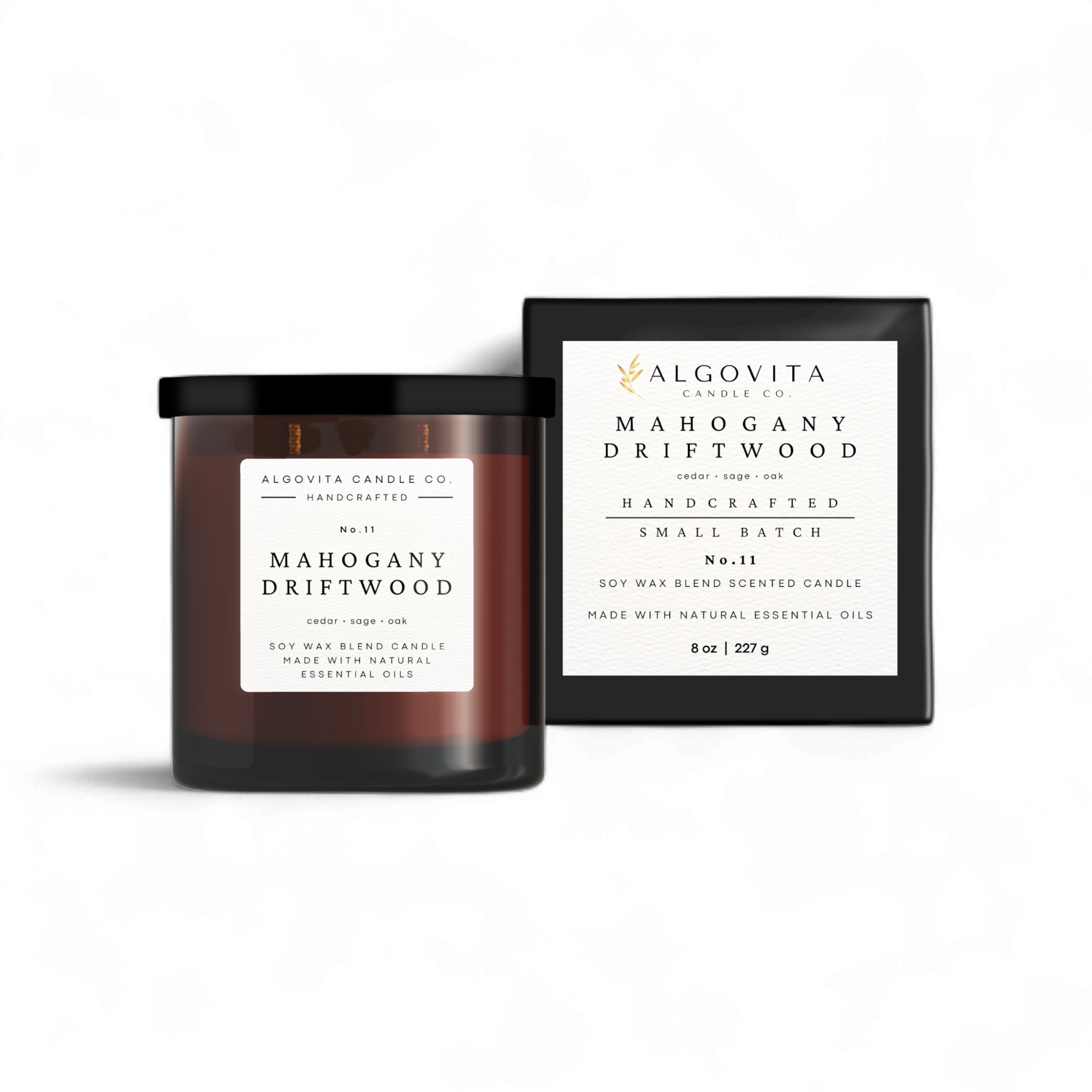 Mahogany Driftwood Soy Wax Scented Candle