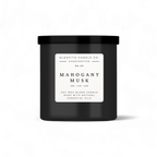Mahogany Musk Scented Candle with Oak, Rum, and Oud Wood.