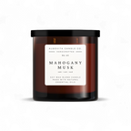 Mahogany Musk Scented Candle with Oak, Rum, and Oud Wood.