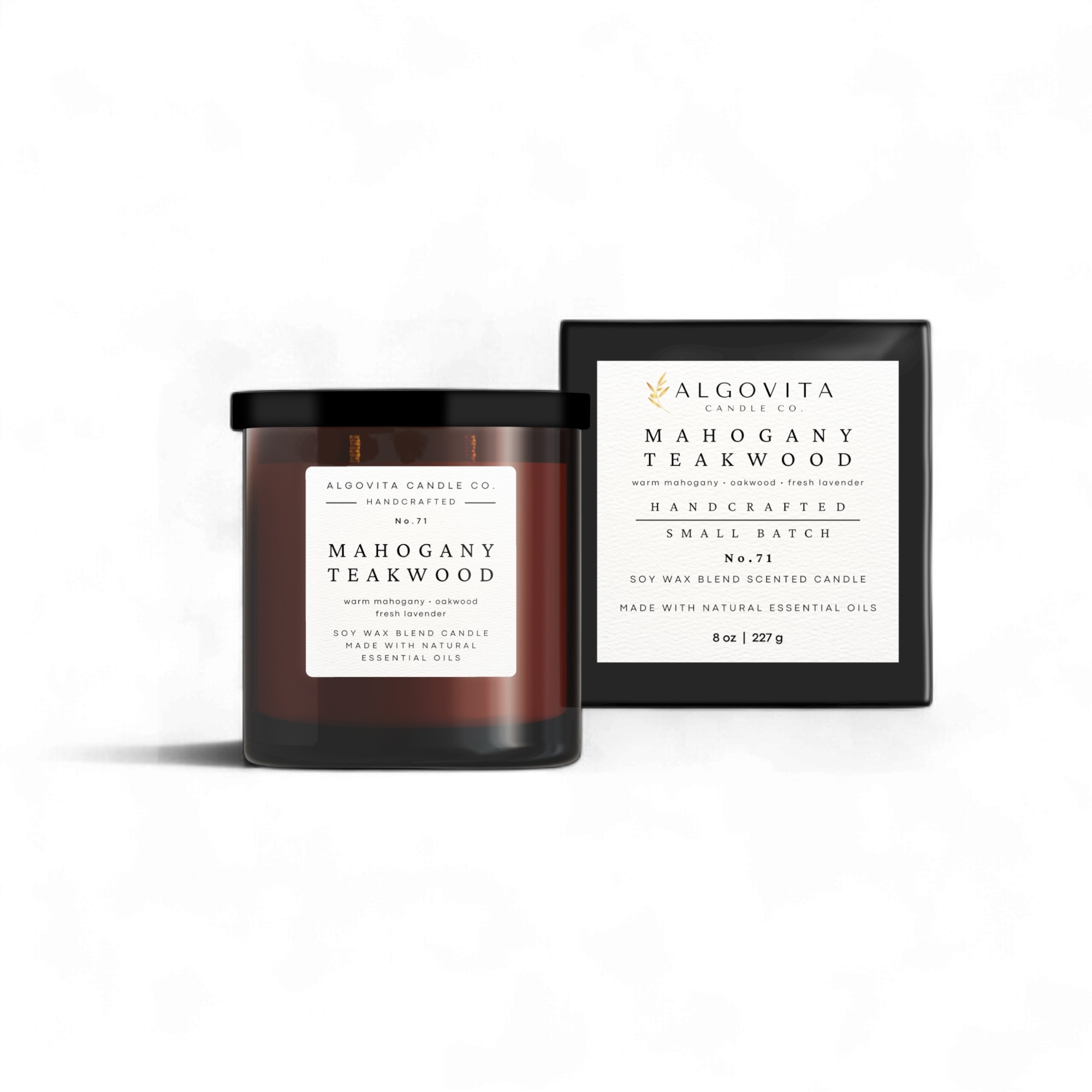 Mahogany Teakwood, Scented Candle with Warm Mahogany, Oakwood, and Fresh Lavender
