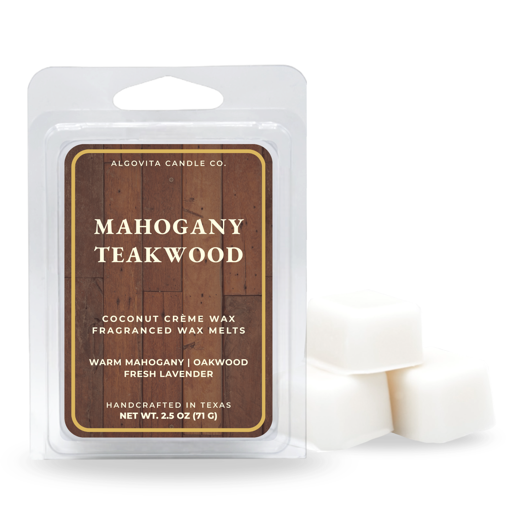 Mahogany Teakwood, Scented Wax Melt with Warm Mahogany, Oakwood, and Fresh Lavender