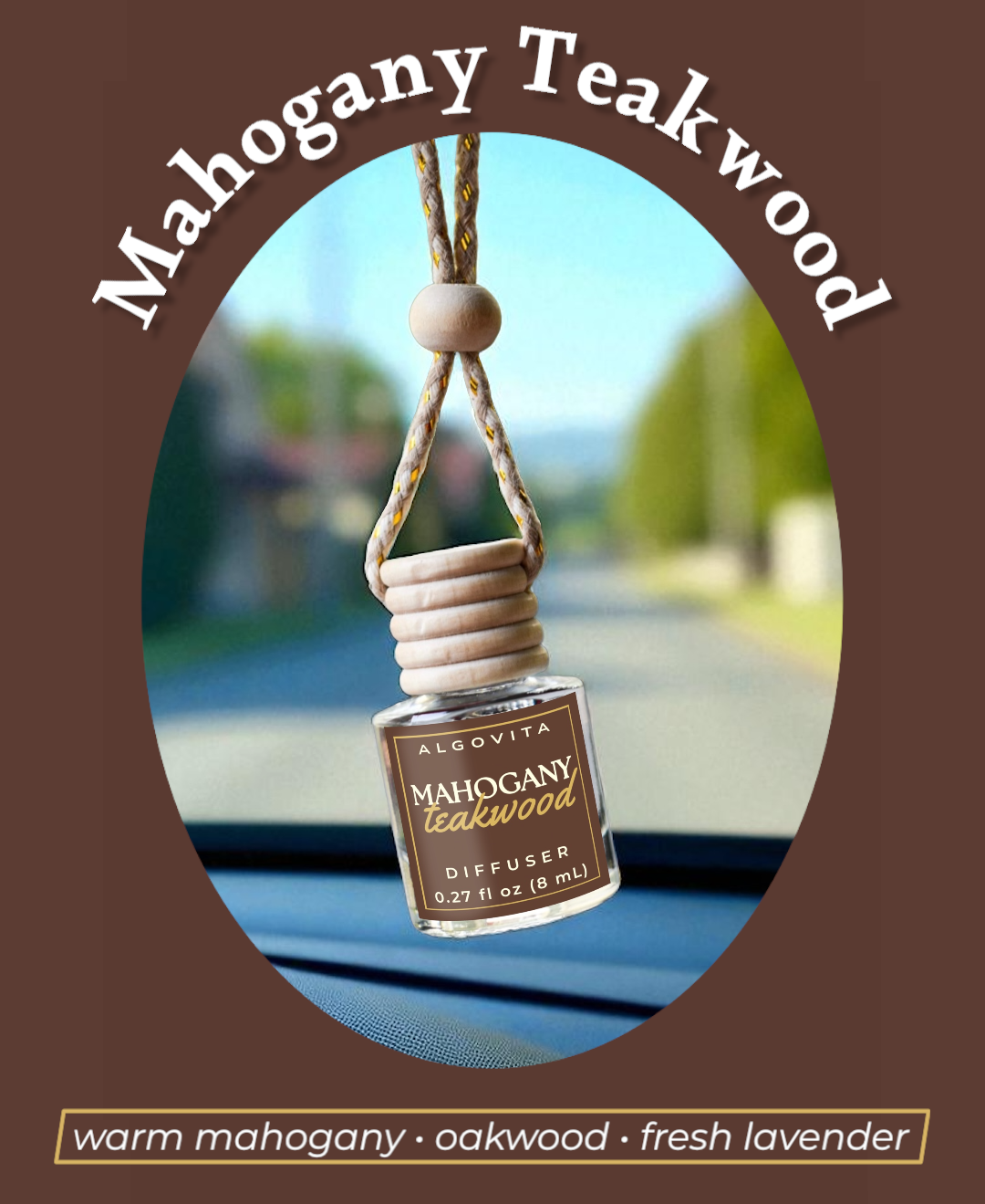 Mahogany Teakwood Car Air Freshener Diffuser