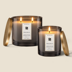 Mongibello Luxury Olive Wax Fragranced Candle with Sicilian Stone Dust, Volcanic soil, Mediterranean Pine, and Aged Oakwoods
