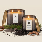 Mongibello Luxury Olive Wax Fragranced Candle with Sicilian Stone Dust, Volcanic soil, Mediterranean Pine, and Aged Oakwoods