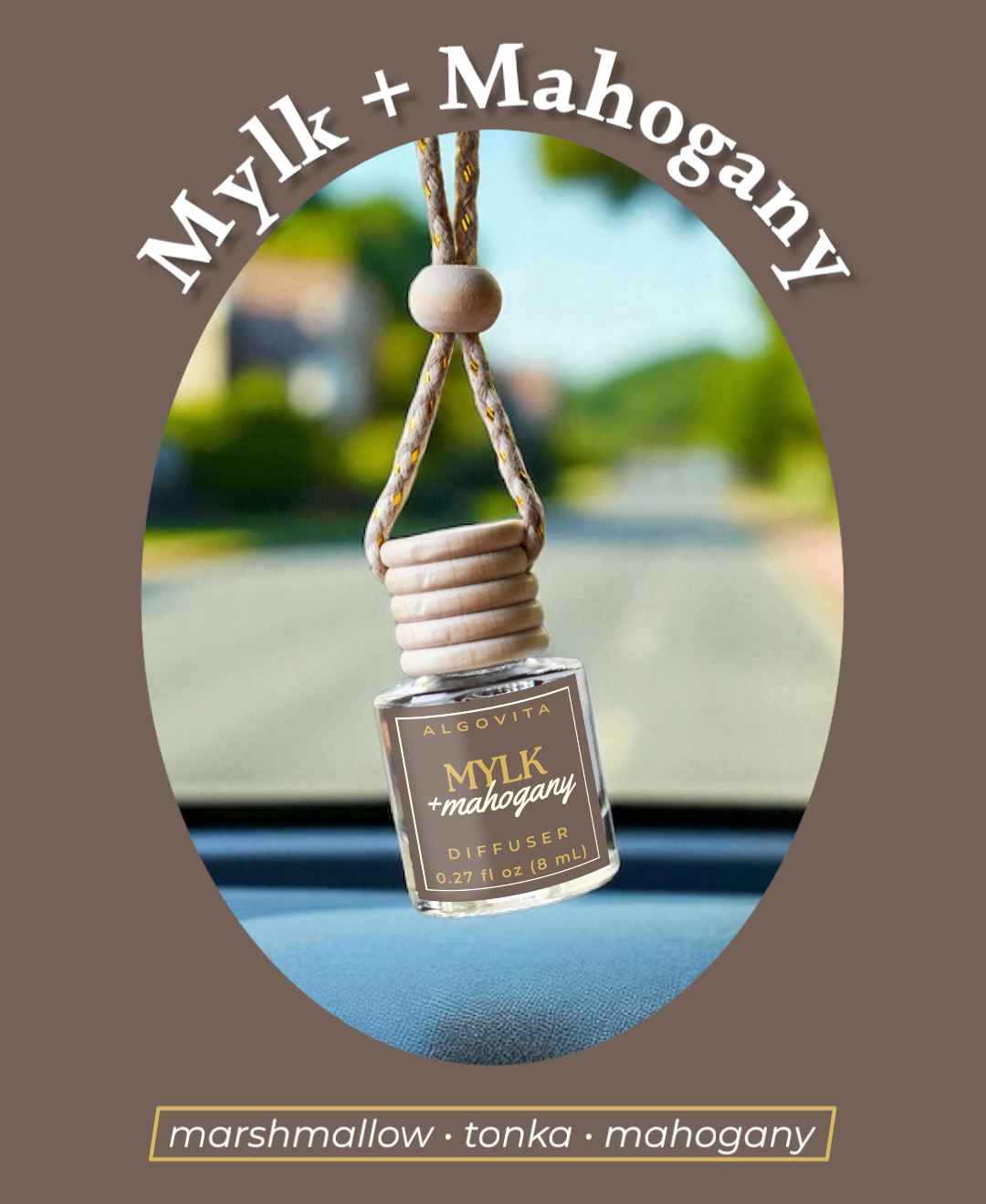 Mylk + Mahogany Car Air Freshener Diffuser