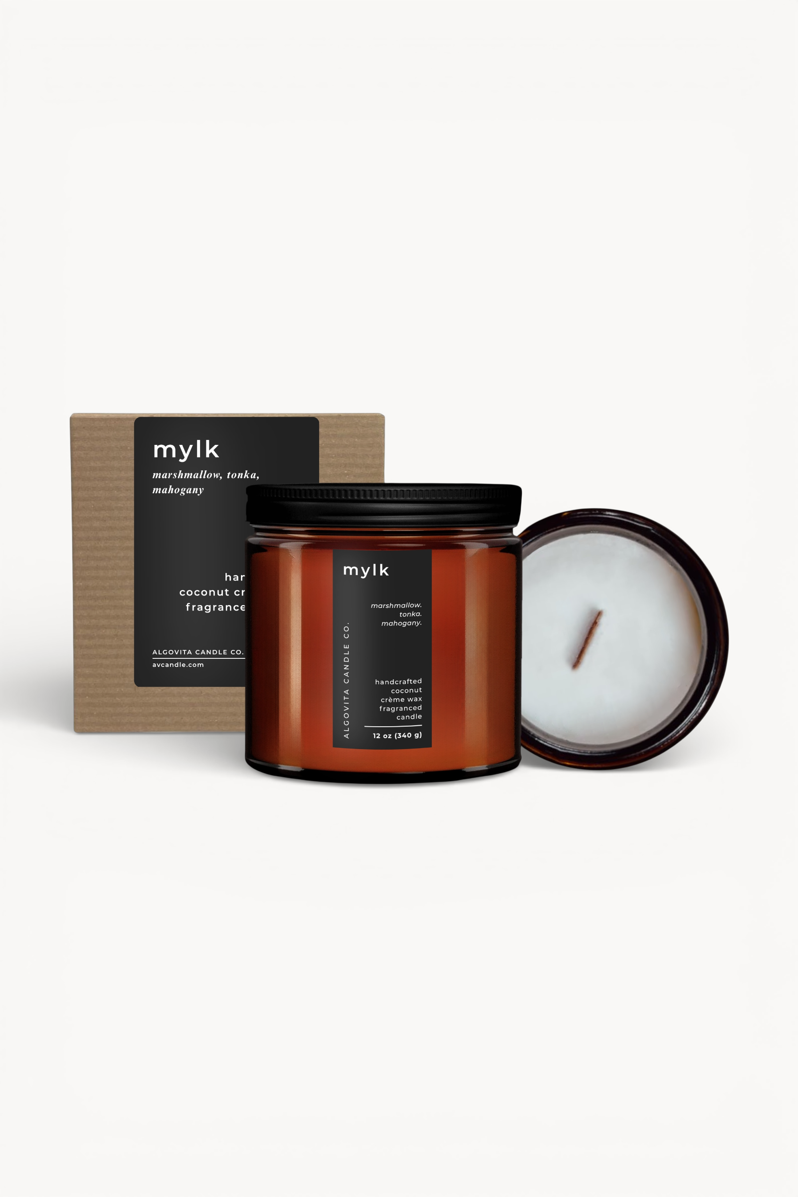 Mylk Scented Coconut Crème Wax Wood Wick Candle