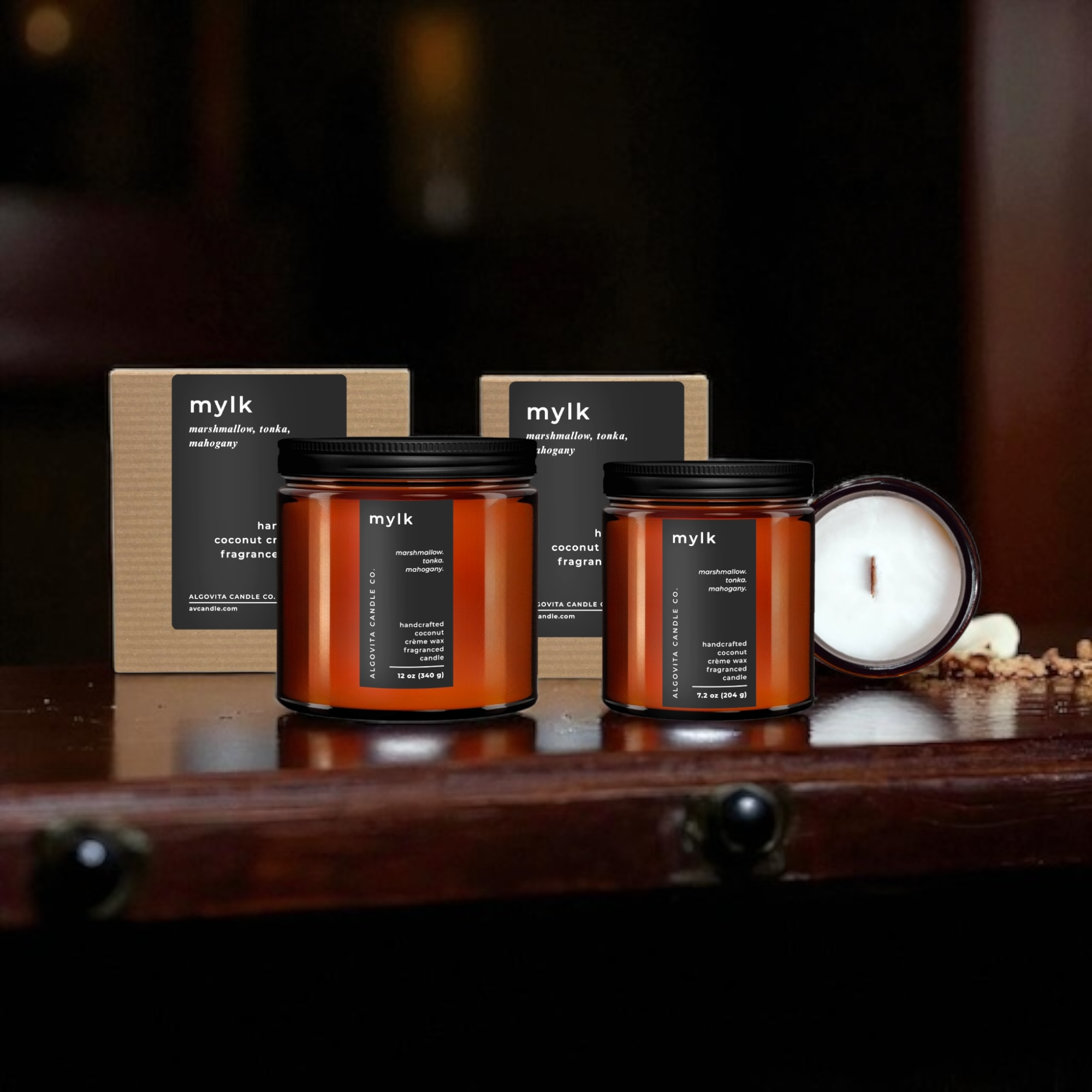 Mylk Scented Coconut Crème Wax Wood Wick Candle