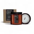 Noir Oud Berry Scented Coconut Crème Wax Wood Wick Candle