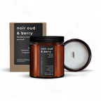 Noir Oud Berry Scented Coconut Crème Wax Wood Wick Candle