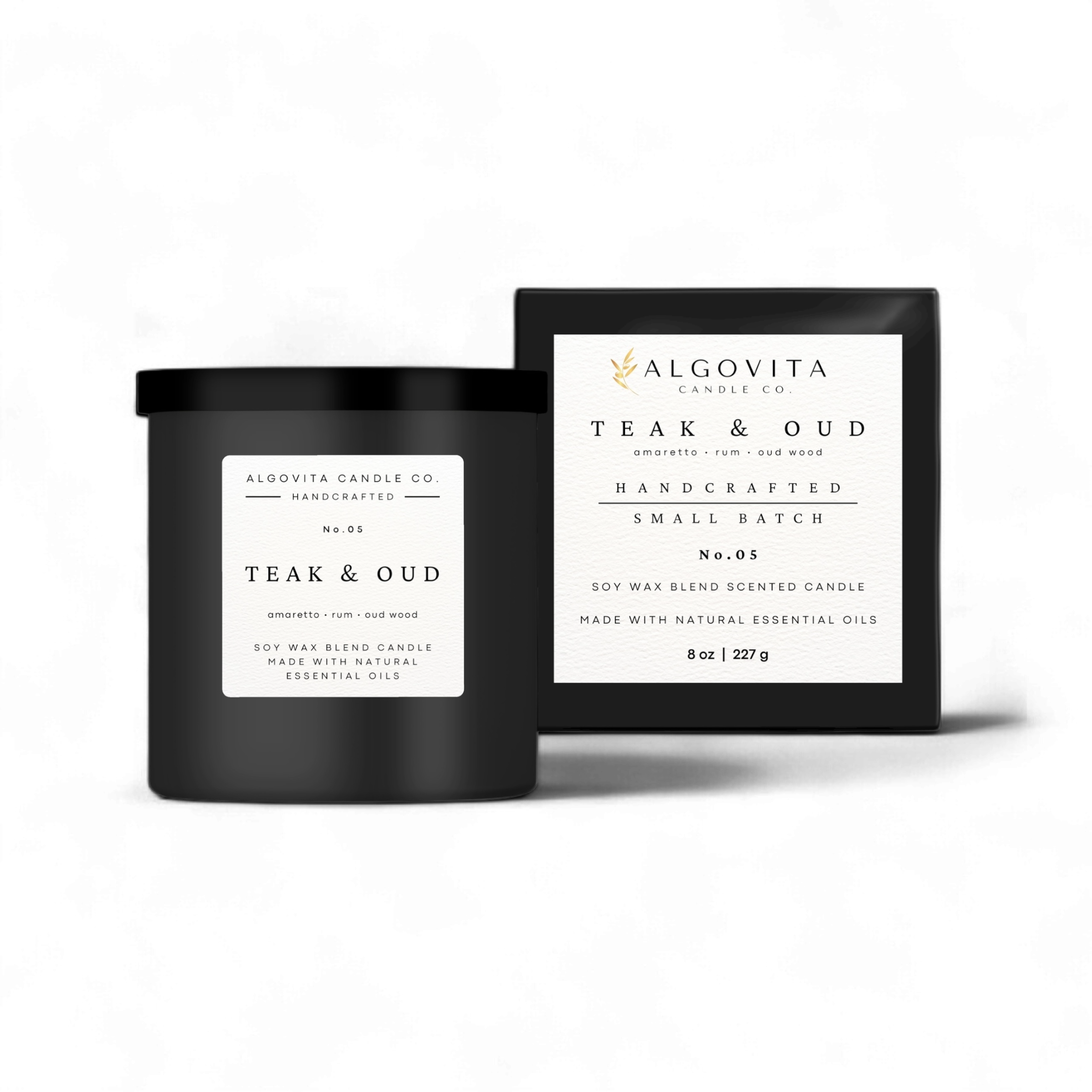Teak and Oud Soy Wax Scented Candle