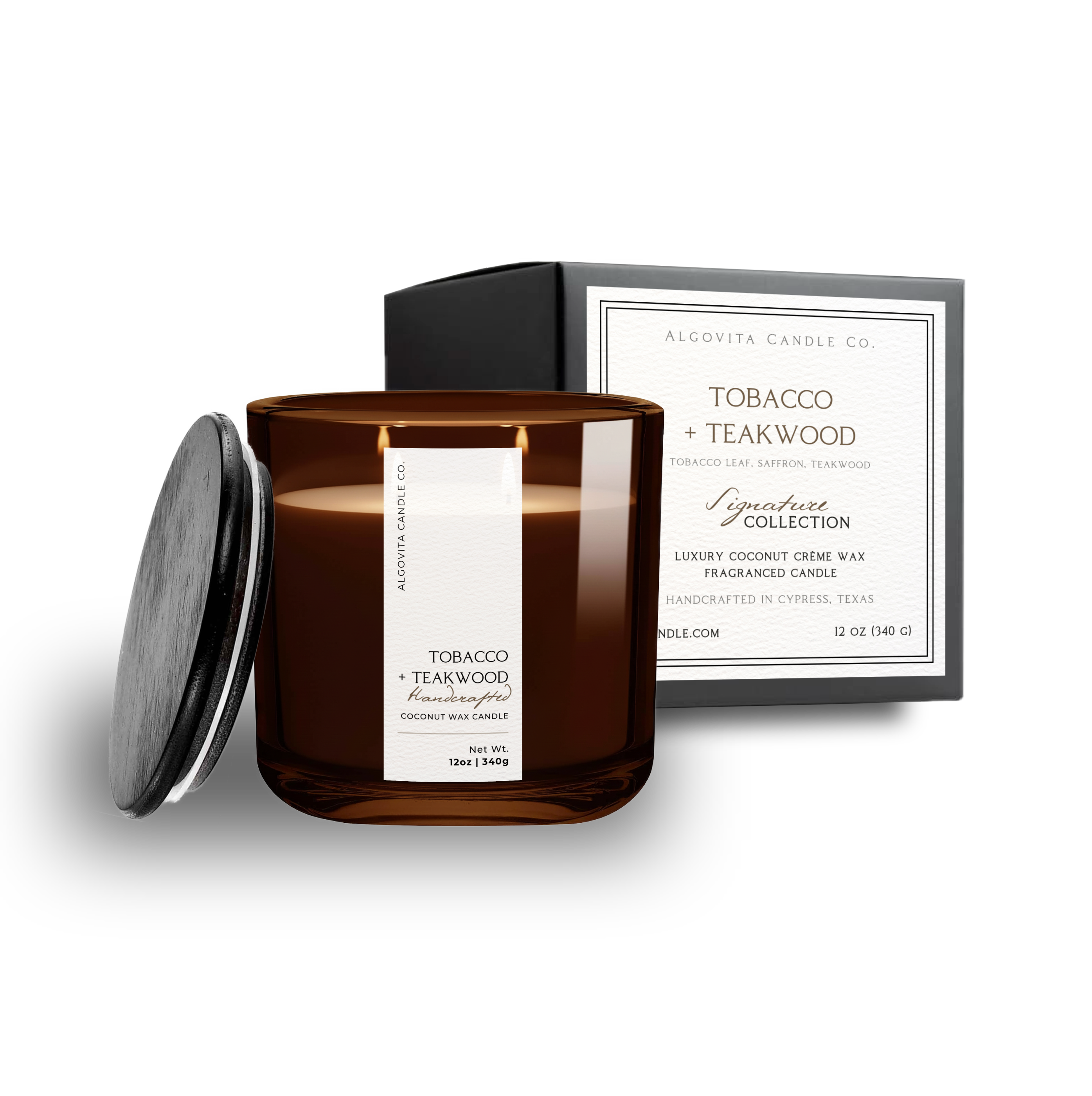 Tobacco + Teakwood Coconut Wax Fragranced Candle