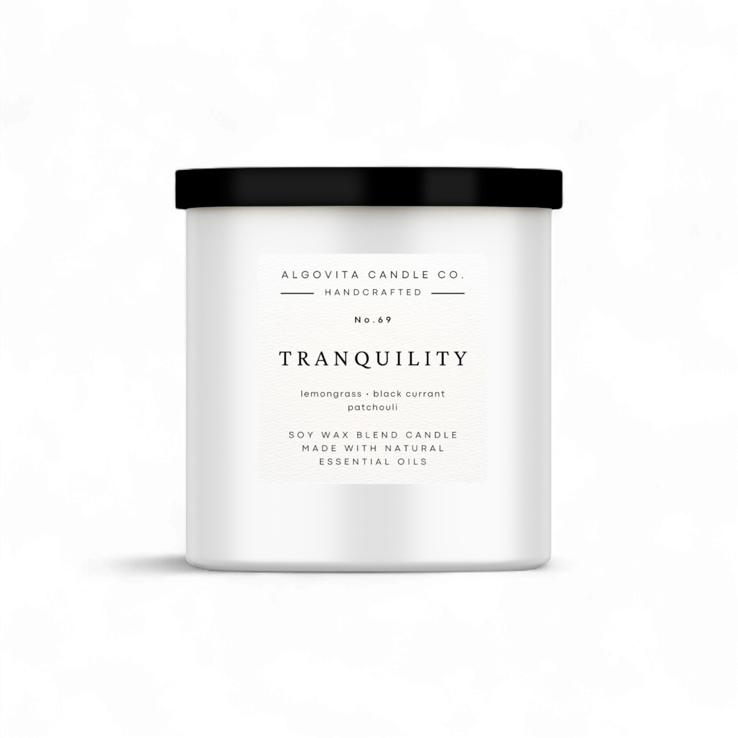 Tranquility Luxury Scented Candle with Lemongrass, Black Currant, and Patchouli